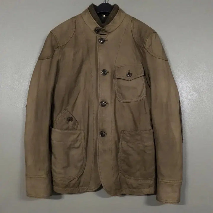 [BUNJANG] Custom Mellow Lambskin Leather Jacket with Elbow Patch and Quilting (Brown, Size 95) / 95) 커스텀멜로우 양가죽 램스킨 레더 엘보 패치 퀼팅 가죽 자켓 브라운