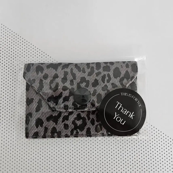 [BUNJANG] Leopard Print Snap Card Wallet / 카드지갑 똑딱이 호피무늬~