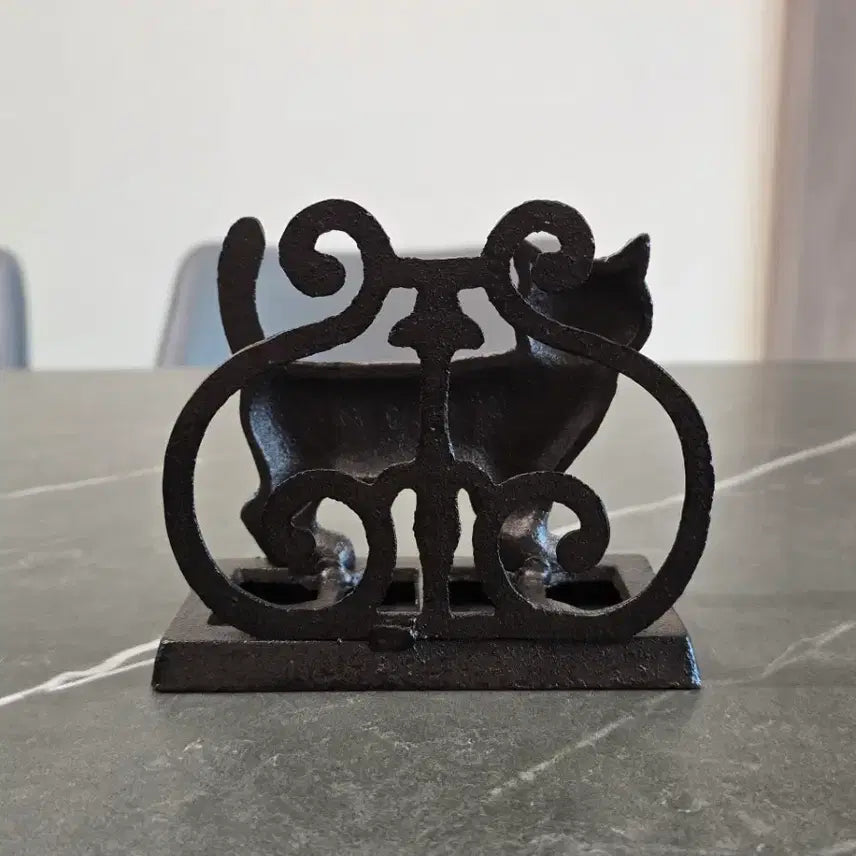 [BUNJANG] Vintage Cast Iron Cat Napkin Holder / 빈티지 주철 고양이 냅킨 홀더