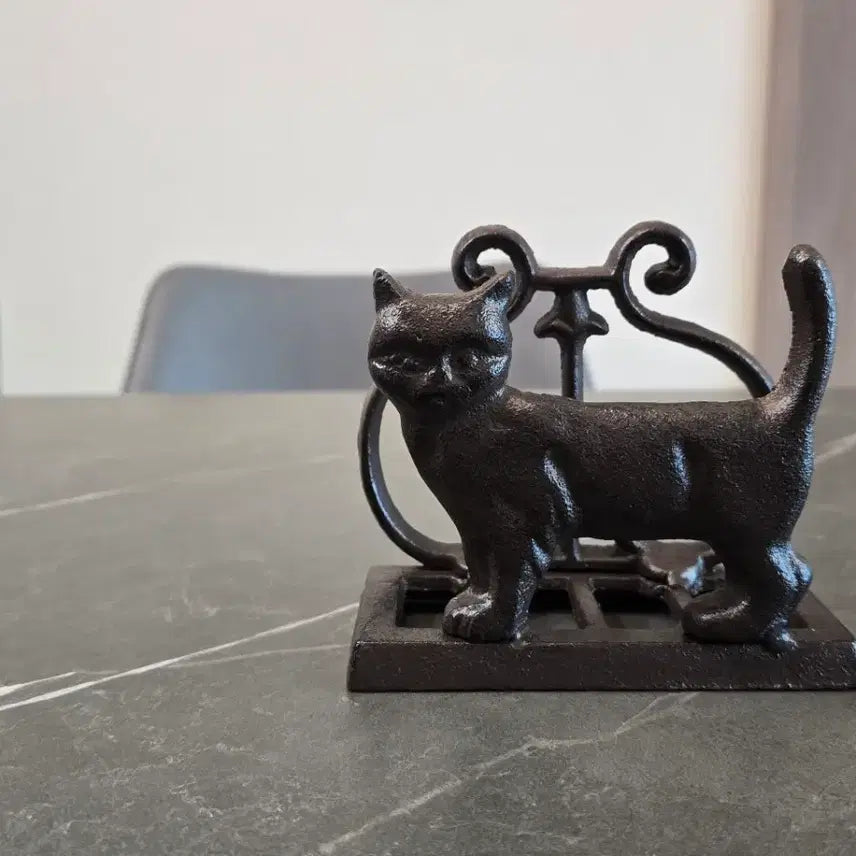 [BUNJANG] Vintage Cast Iron Cat Napkin Holder / 빈티지 주철 고양이 냅킨 홀더