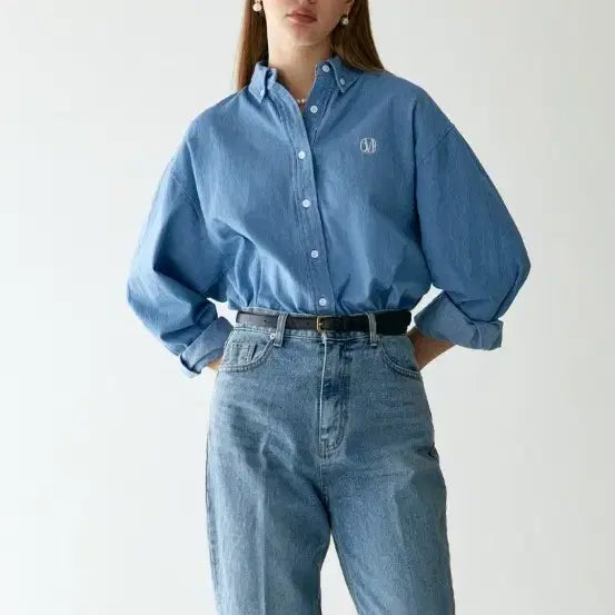[BUNJANG] W Concept Obob Denim Shirt / W컨셉  오브오브 데님셔츠(44~55)