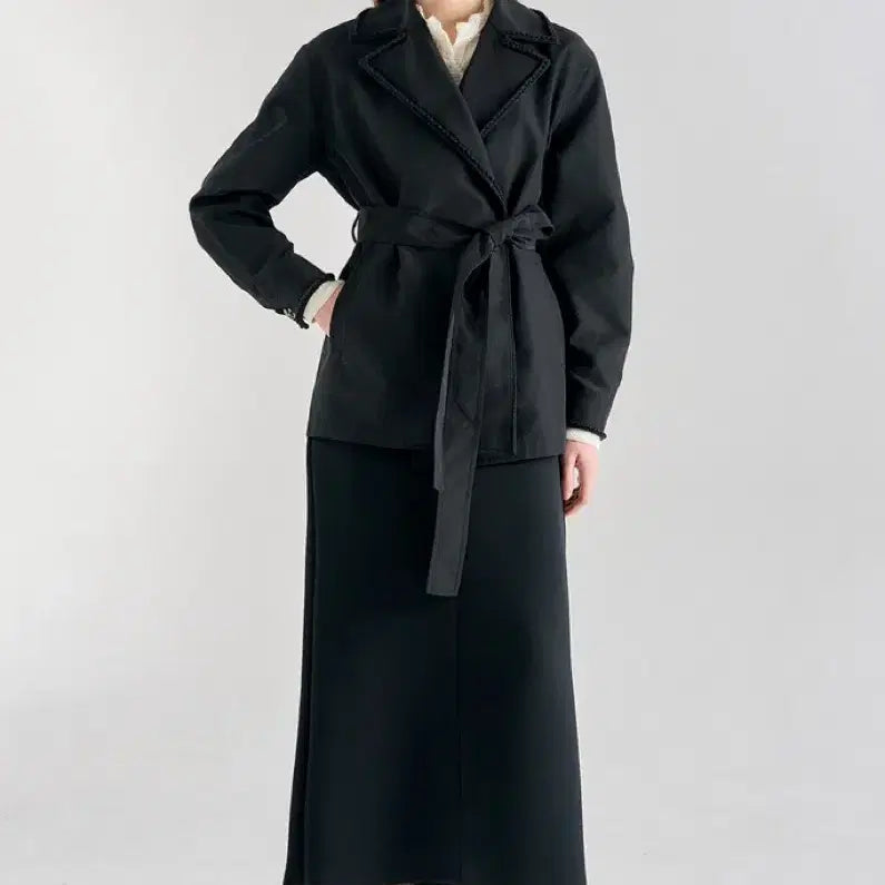 [SOLD OUT] 새상품)랑방 LANVIN COLLECTION 트리밍 벨티드 오픈 자켓