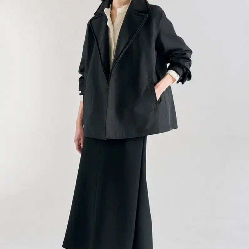 [SOLD OUT] 새상품)랑방 LANVIN COLLECTION 트리밍 벨티드 오픈 자켓