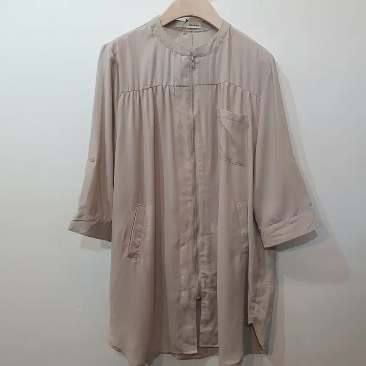 [BUNJANG] Mute Beige Airy Zip-Up Jacket / 뮤트 베이지 하늘하늘 집업