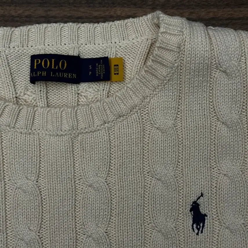 [BUNJANG] Polo Ralph Lauren Cable Knit Sweater / 폴로 랄프로렌 케이블 니트 아이보리