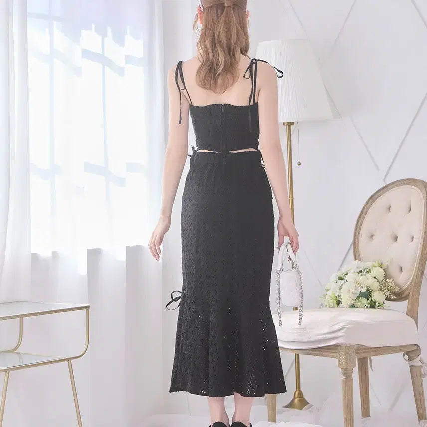 [BUNJANG] Michel Macaron Cotton Lace Set / 미셸마카롱 코튼 레이스 셋업