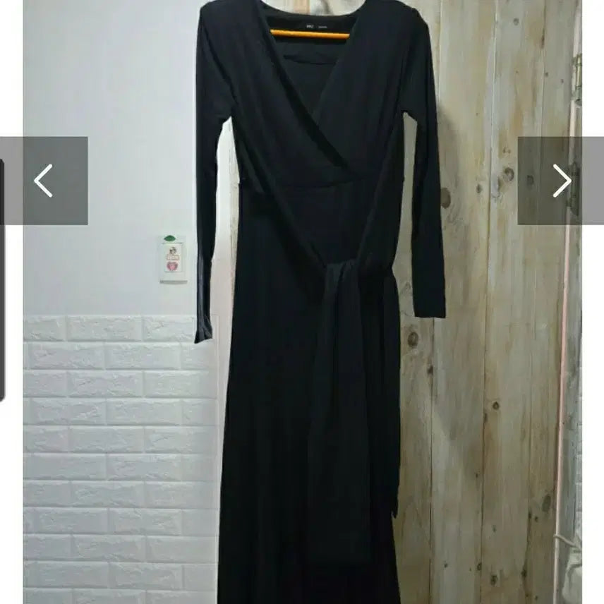 [BUNJANG] Black Wrap Long Dress / 랩드레스새상품