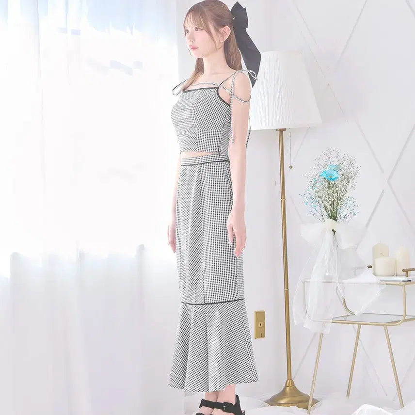 [BUNJANG] Michel Macaron Gingham Piping Set / 미셸마카롱 깅엄 파이핑 셋업