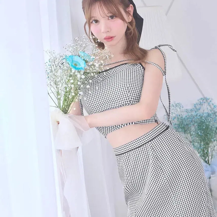 [BUNJANG] Michel Macaron Gingham Piping Set / 미셸마카롱 깅엄 파이핑 셋업