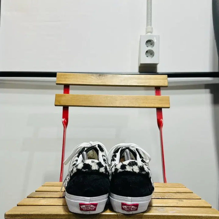 [BUNJANG] Vans Old Skool Checkerboard Sneakers / 260) 반스 운동화 남성 남자 올드스쿨 체커보드 퍼 블랙 화이트