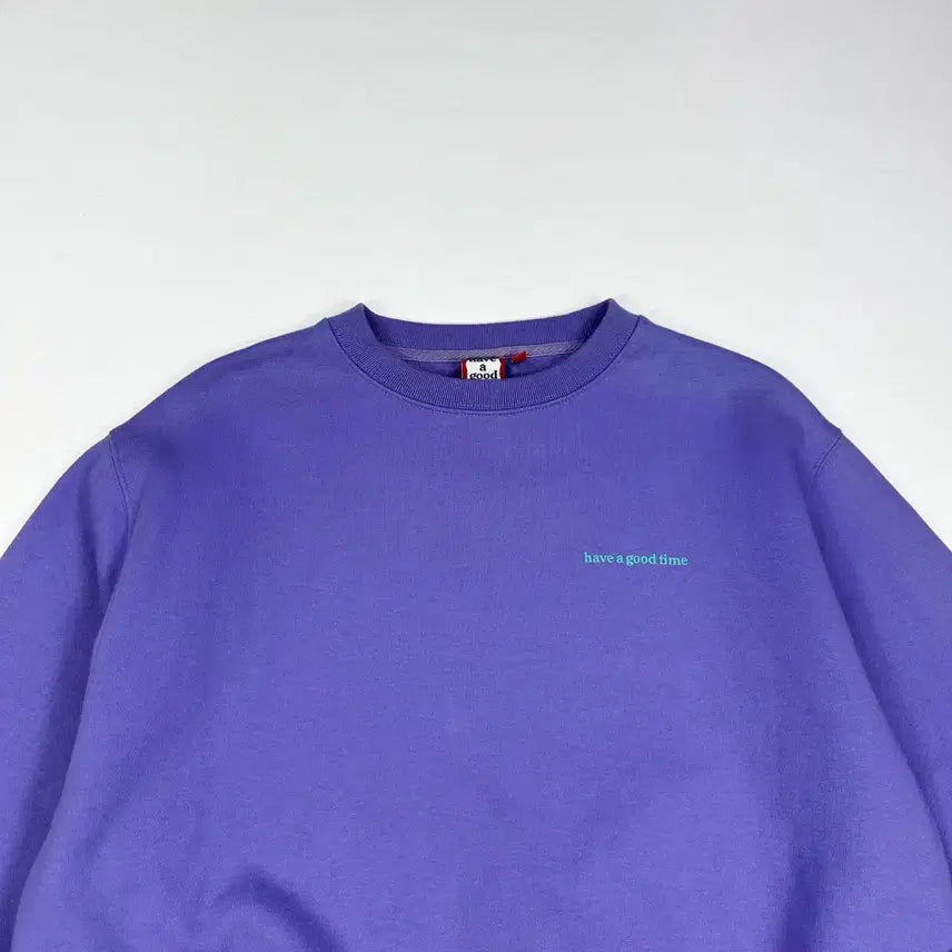 [BUNJANG] Have A Good Time Spellout Basic Sweatshirt Purple / (L) 해브어굿타임 해굿타 스펠아웃 베이직 맨투맨 퍼플