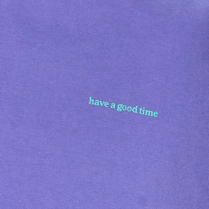 [BUNJANG] Have A Good Time Spellout Basic Sweatshirt Purple / (L) 해브어굿타임 해굿타 스펠아웃 베이직 맨투맨 퍼플