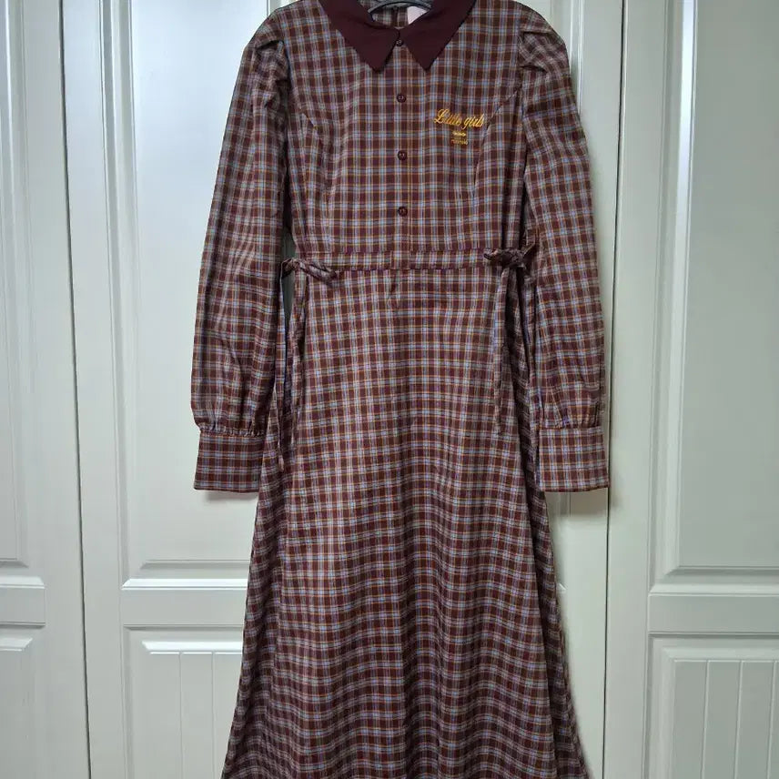 [SOLD OUT] 로라로라체크카라원피스 프리사이즈55 ~66