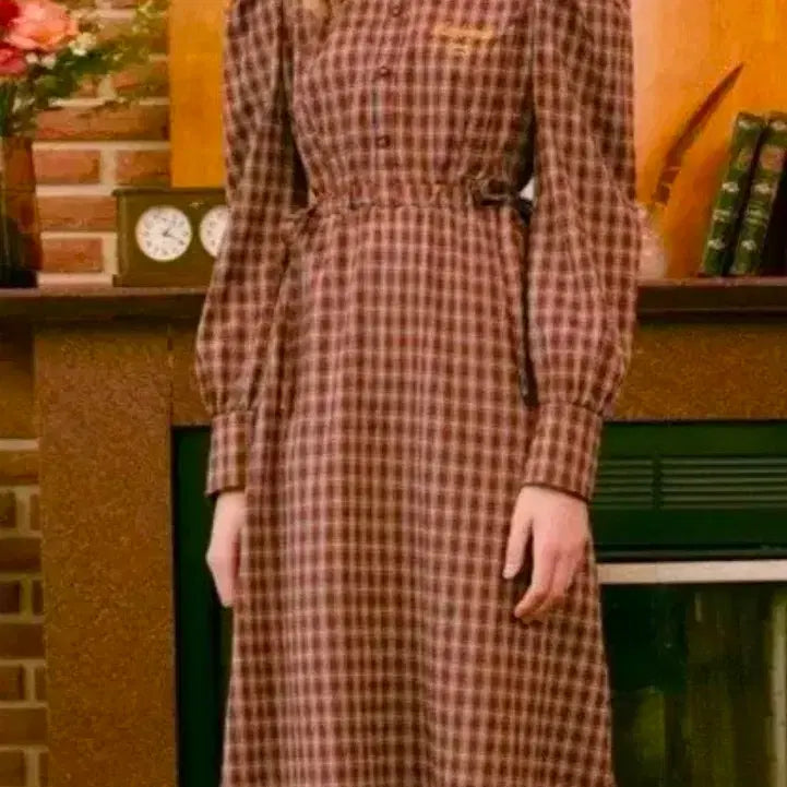 [SOLD OUT] 로라로라체크카라원피스 프리사이즈55 ~66