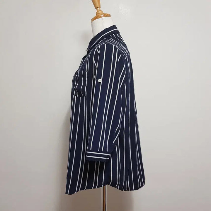 [BUNJANG] SooSoo Navy Striped Shirt / 5523/SooSoo 여 free사이즈 네이비스트라이프셔츠/내옷방