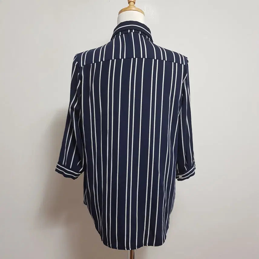 [BUNJANG] SooSoo Navy Striped Shirt / 5523/SooSoo 여 free사이즈 네이비스트라이프셔츠/내옷방
