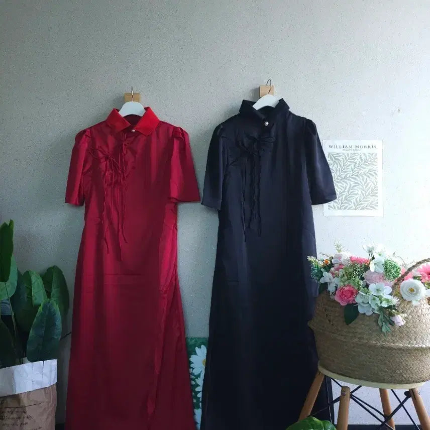 [BUNJANG] Satin Long Dress Bundle Set (S, M) / 새틴 롱원피스 새상품 1+1 일괄 S M