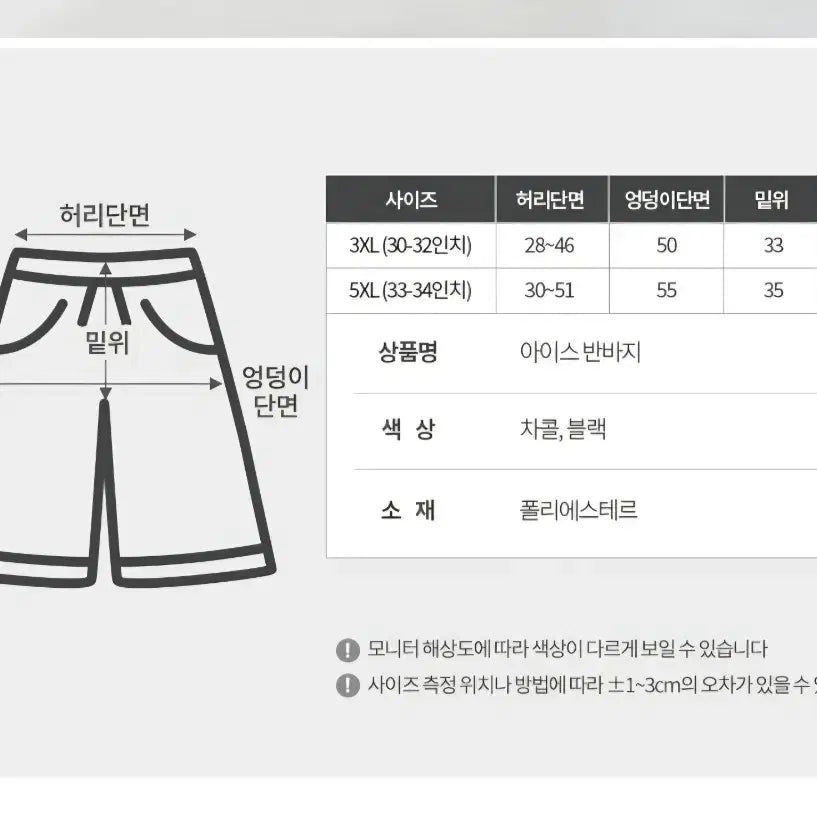 [BUNJANG] Ice Shorts 1+1 Set / 남성 아이스 반바지 1+1