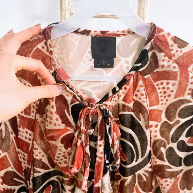 [BUNJANG] Anna Sui Silk Ribbon Blouse / 몽빈티지(2사이즈)안나수이여자실크긴팔리본블라우스