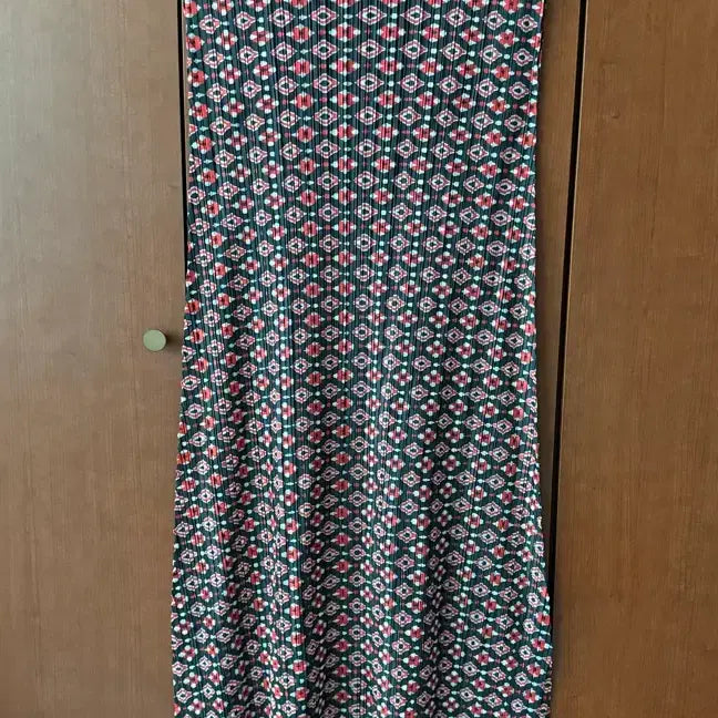 [BUNJANG] Patterned Pleated Long Dress / 패턴 플리츠 롱 원피스