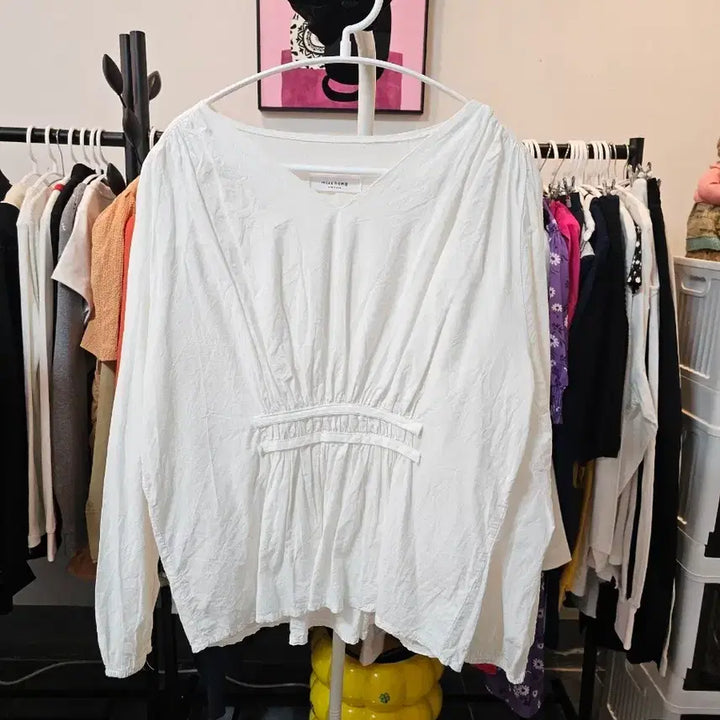 [BUNJANG] Misshong White Long-Sleeve Blouse / misshong 화이트 블라우스 긴팔