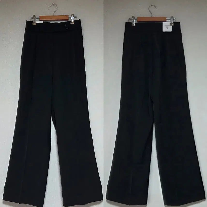 [SOLD OUT] 투버튼 핀턱 와이드 후들 슬랙스