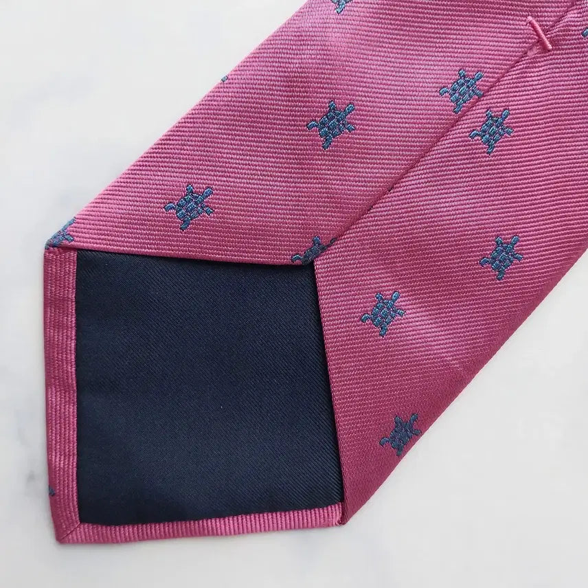 [SOLD OUT] 폴로 랄프로렌 핑크 거북이 자수 넥타이 9.3cm A+등급 K2513