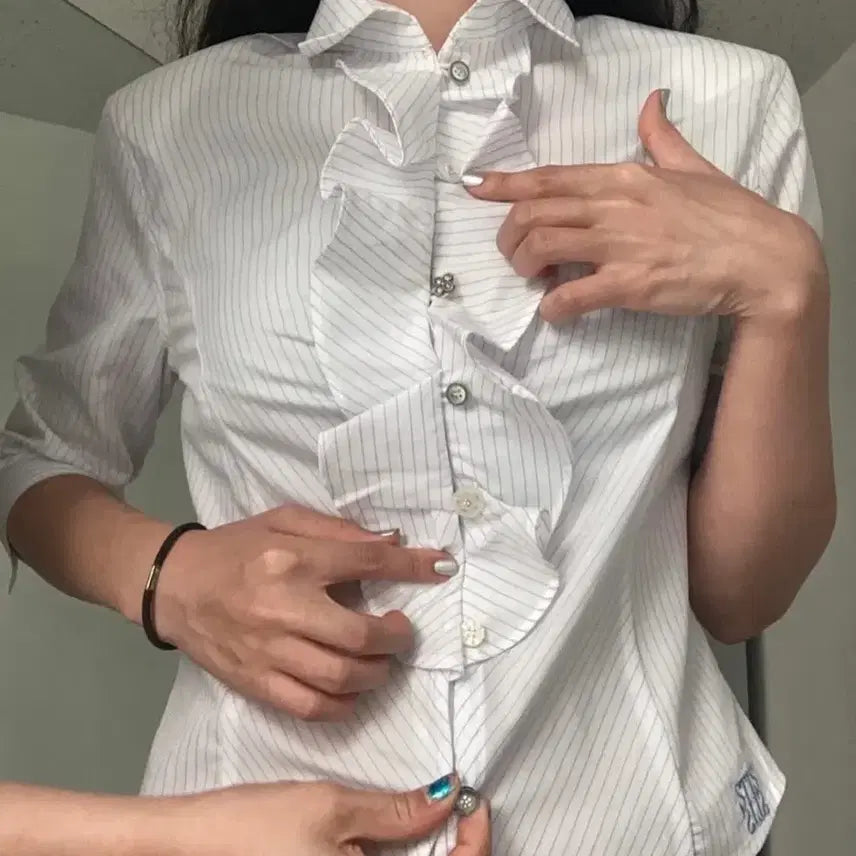 [BUNJANG] Eongss Exclusive Multi-Frill Shirt / 에옹쓰 프릴셔츠
