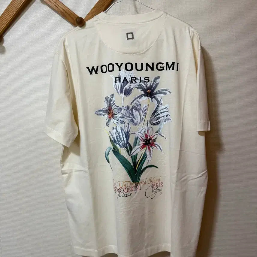 [BUNJANG] 우영미 플라워 티셔츠 아이보리 48사이즈 새제품 / 우영미 플라워 티셔츠 아이보리 48사이즈 새제품