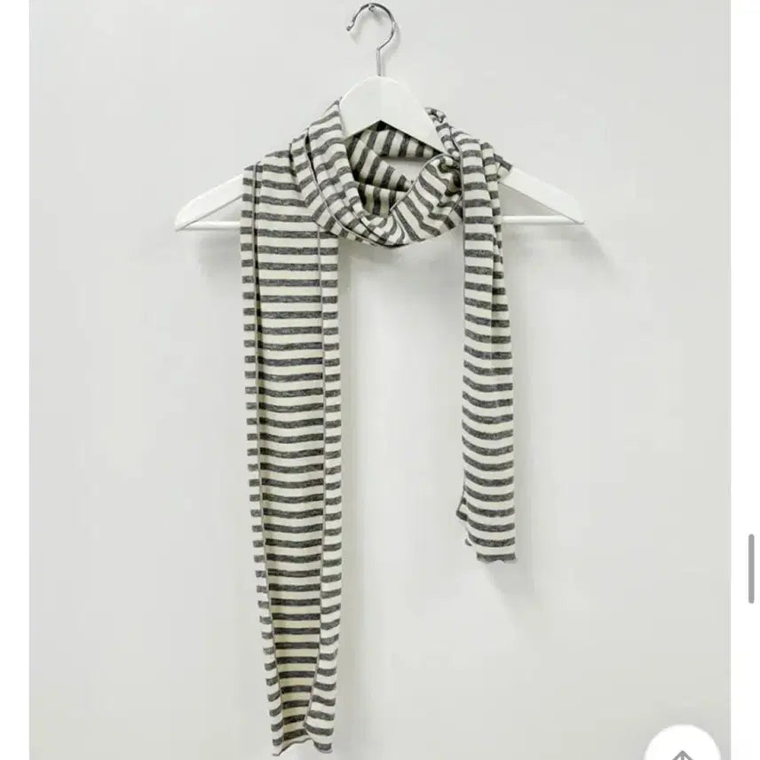 [BUNJANG] Striped Thin Scarf (Gray) / 스트라이프 얇은 머플러(그레이)