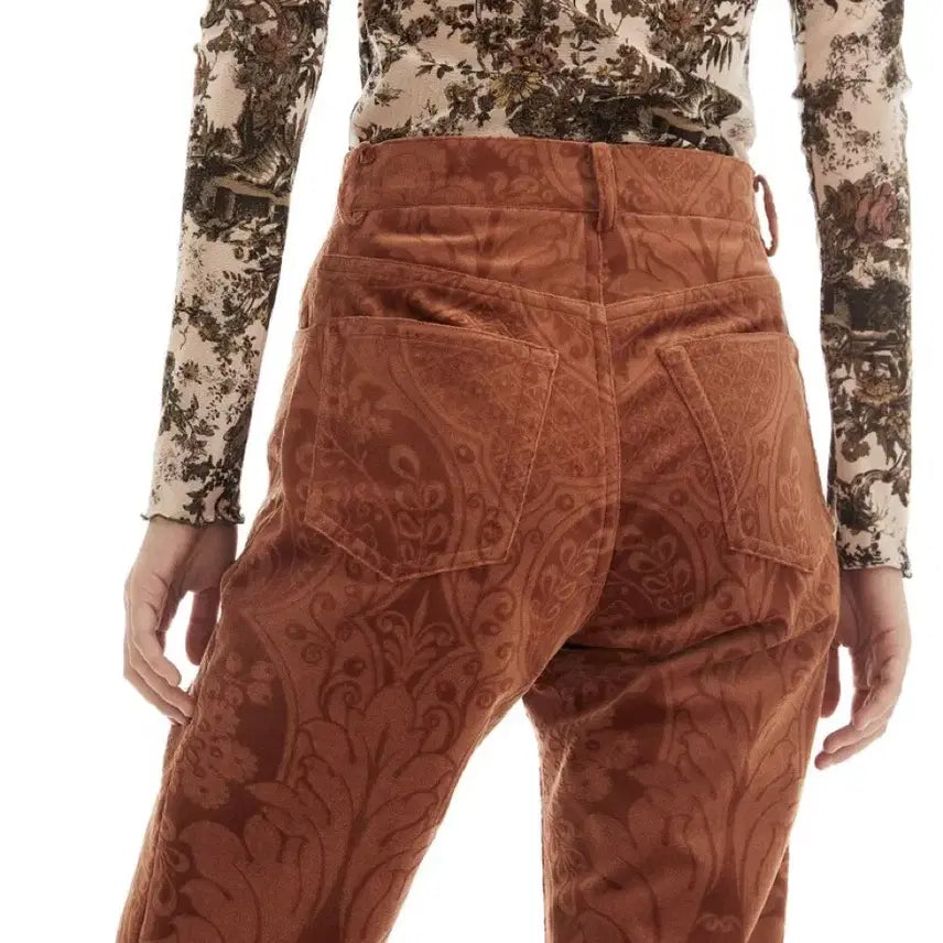 [BUNJANG] Teak Velvet Jacquard Pants / Teak 티크 벨벳 자가드 팬츠