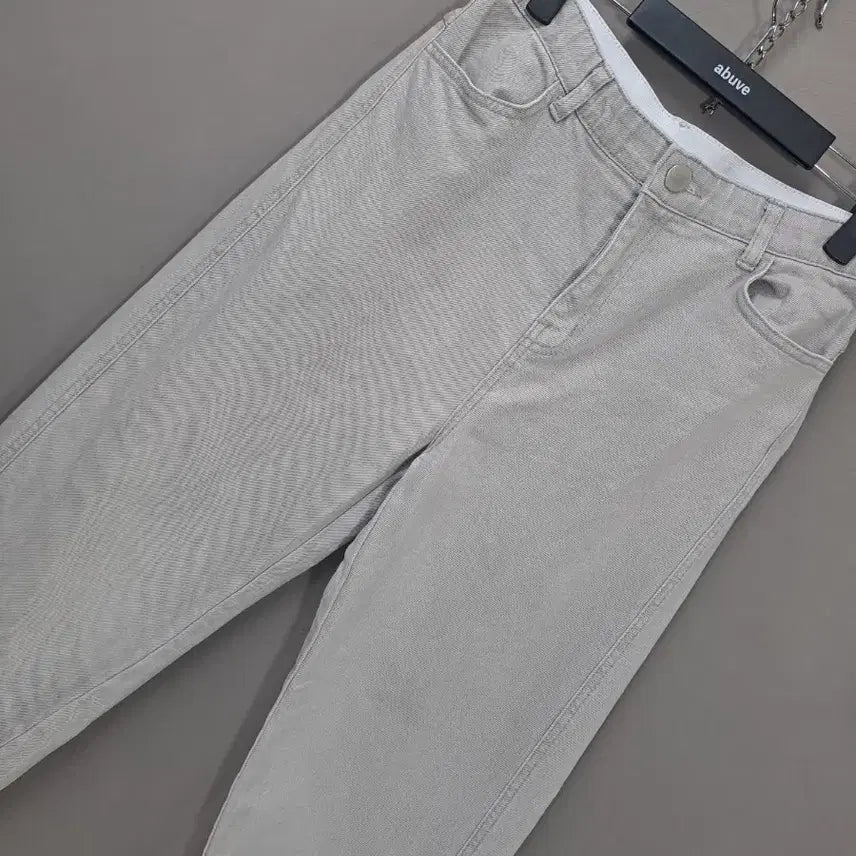 [BUNJANG] Gray Denim Pants / 허리밴드 연그레이 컬러 데님 팬츠