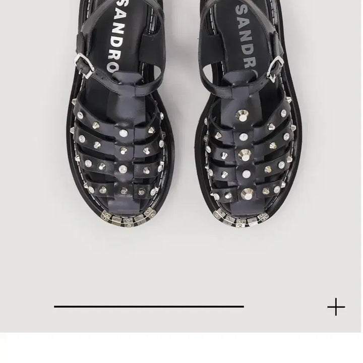 [BUNJANG] Sandro Studded Leather Sandals (240) / 산드로 스터드 레더 샌들(240)