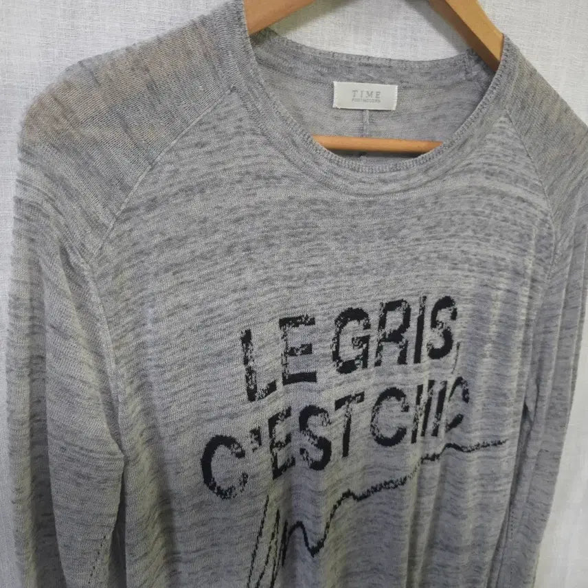 [BUNJANG] Time Linen Blend Knit Top / 타임 한섬 정품 린넨 니트 여름 긴팔 얇은 그레이 여성 90 44 55