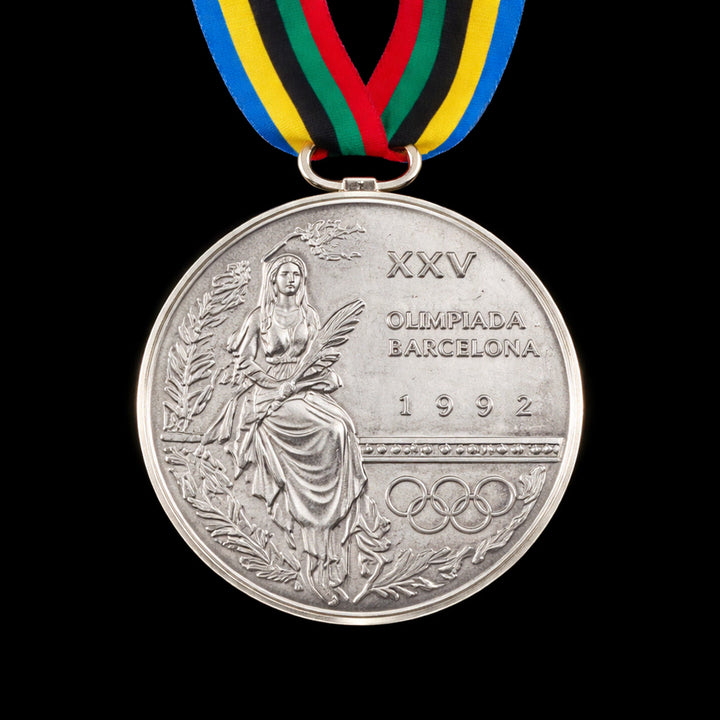 [BUNJANG] 1992 Barcelona Olympics Silver Medal Commemorative Display / 새 1992년 바르셀로나 올림픽 은메달 메달 리본 기념 장식 전시