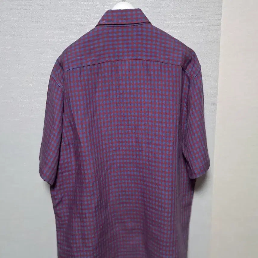 [BUNJANG] Daks Checkered Short-Sleeve Shirt / 닥스 마100% 체크 반팔 셔츠 남방 남성의류 100 가격더내림