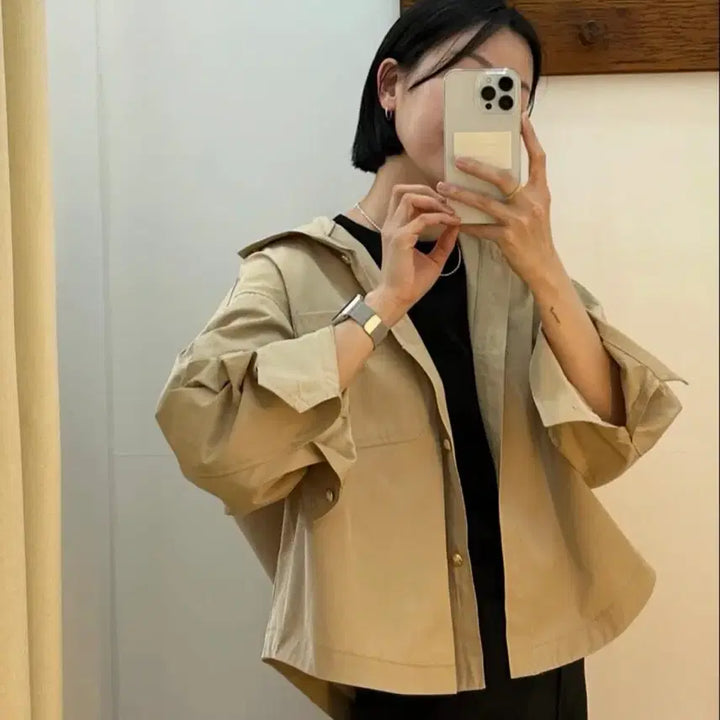 [BUNJANG] Julin Beige Short Spring Jacket / 쥴린 봄자켓