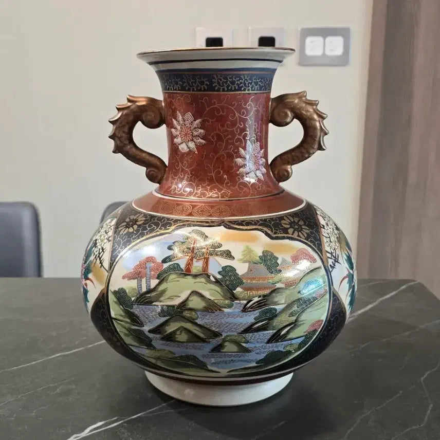 [BUNJANG] Kutani Large Porcelain Vase / 일본 구곡 Kutani 대형 도자기 화병