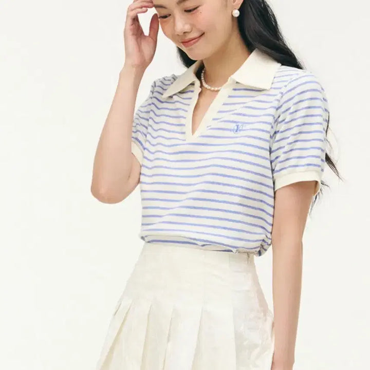 [SOLD OUT] 유어네임히얼 행복한 여름 베이직 카라티 반팔 새상품 스트라이프 티셔츠