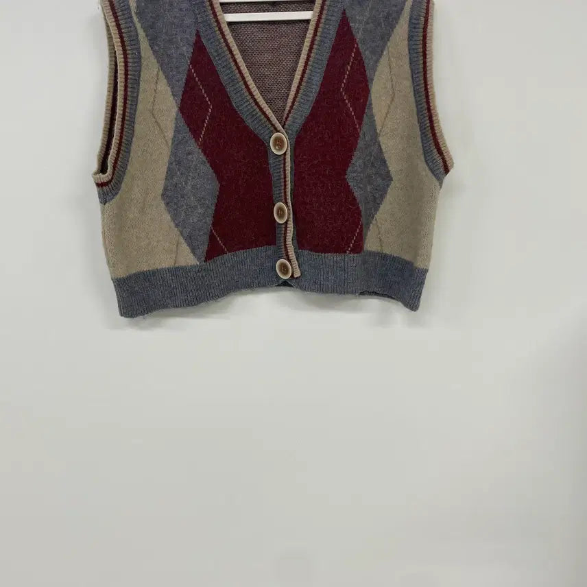 [BUNJANG] Vintage Argyle Knit Vest / 빈티지 아가일 니트조끼