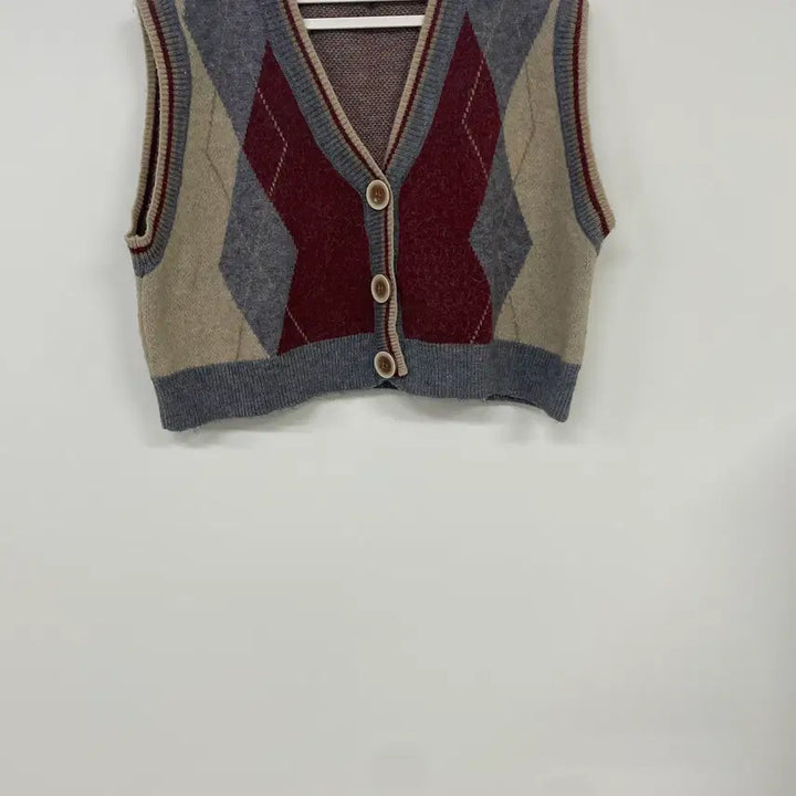 [BUNJANG] Vintage Argyle Knit Vest / 빈티지 아가일 니트조끼