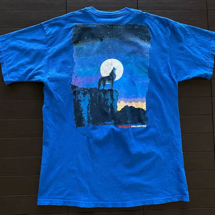 [BUNJANG] Malboro Blue Wolf Vintage T-shirt / (XL) 90s 빈티지 말보로 블루 울프 티셔츠