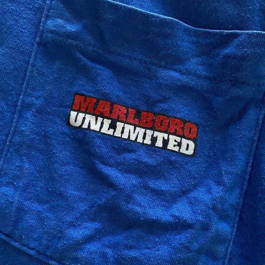 [BUNJANG] Malboro Blue Wolf Vintage T-shirt / (XL) 90s 빈티지 말보로 블루 울프 티셔츠