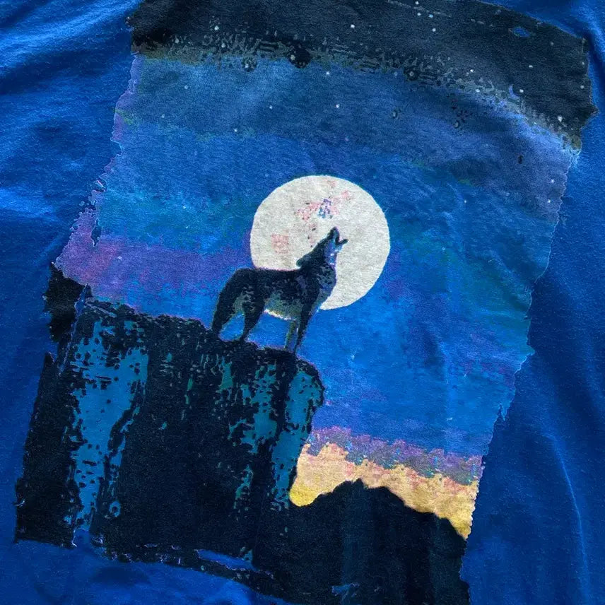 [BUNJANG] Malboro Blue Wolf Vintage T-shirt / (XL) 90s 빈티지 말보로 블루 울프 티셔츠