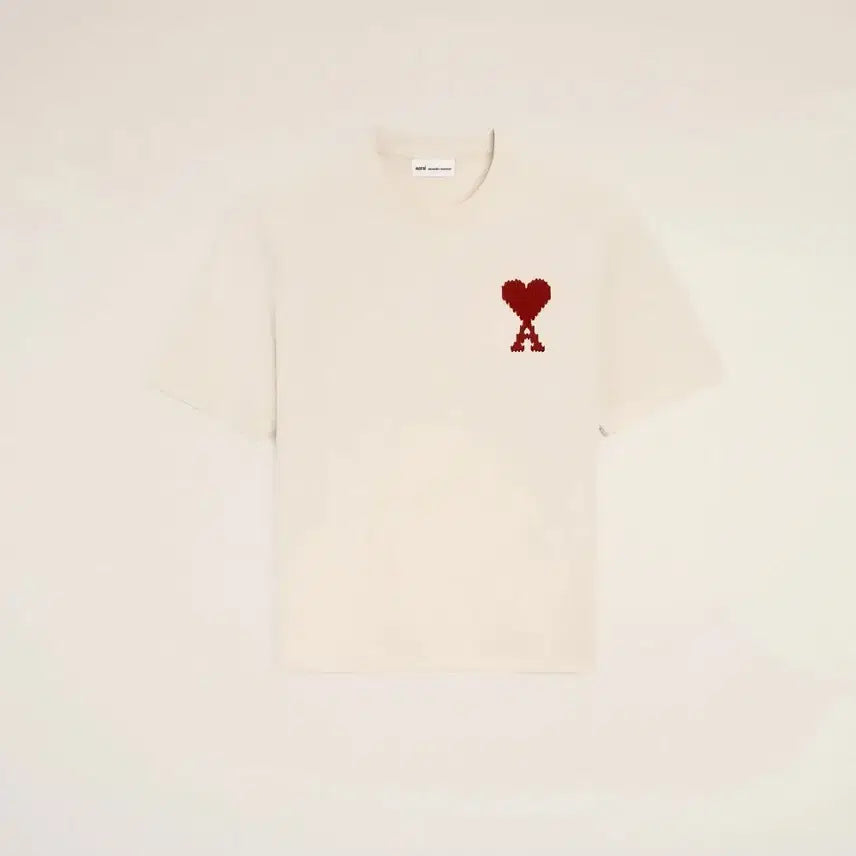 [BUNJANG] Ami de Coeur Big Logo T-shirt / 초특가/무료배송>아미 드 꾀흐 빅로고 반팔티 (베이지 / 아이보리)