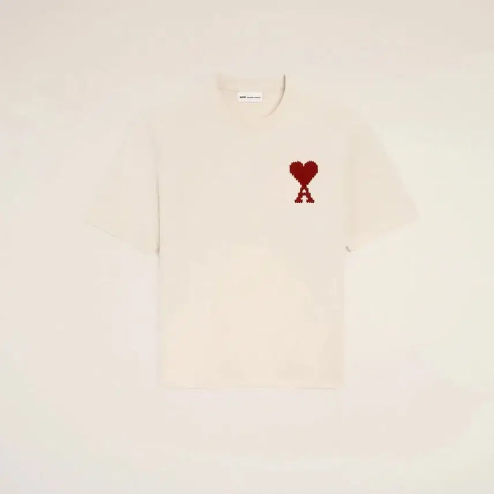 [BUNJANG] Ami de Coeur Big Logo T-shirt / 초특가/무료배송>아미 드 꾀흐 빅로고 반팔티 (베이지 / 아이보리)