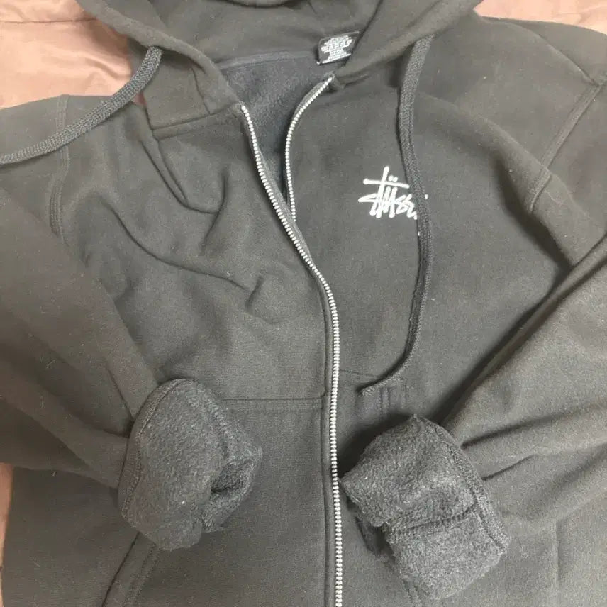 [BUNJANG] Stussy Black Zip-Up Hoodie / 검정 스투시 후드집업