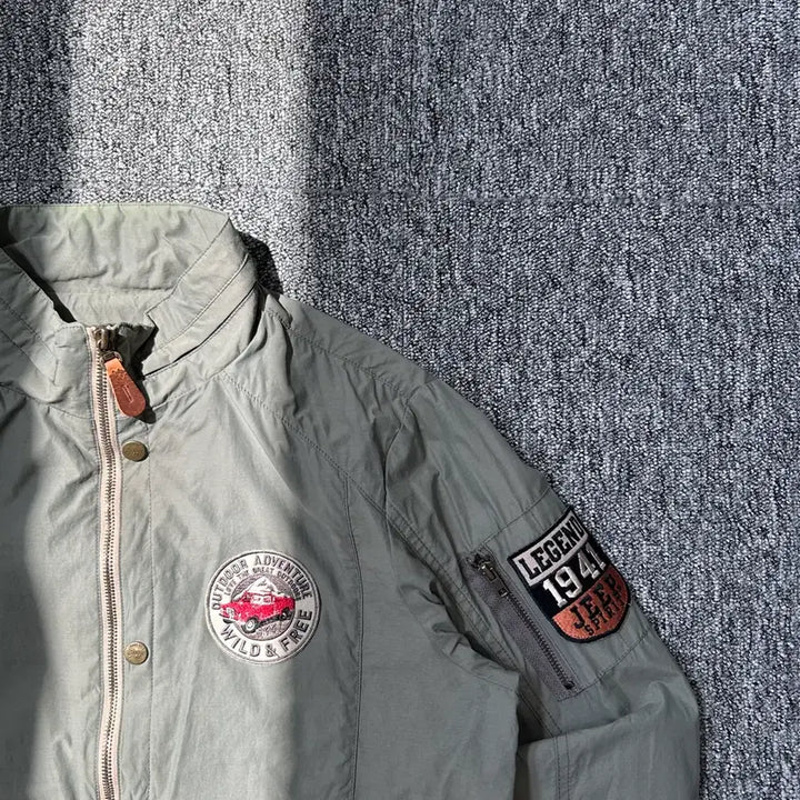 [BUNJANG] Jeep Khaki Patch Logo Vintage Jacket / Jeep 카키 패치 로고 빈티지 자켓
