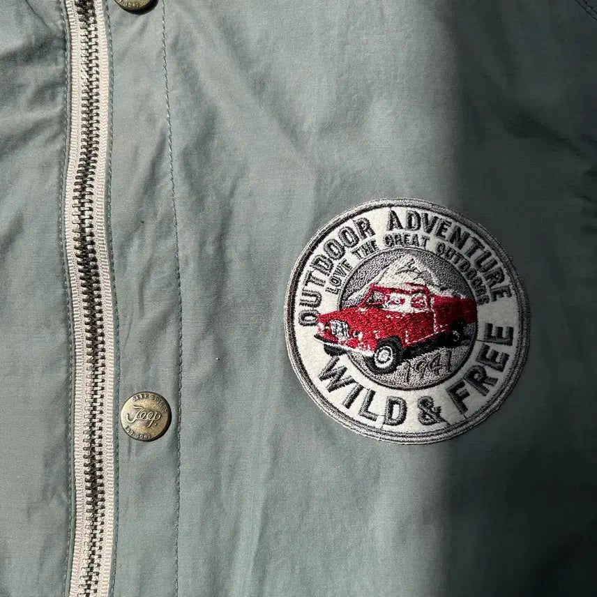 [BUNJANG] Jeep Khaki Patch Logo Vintage Jacket / Jeep 카키 패치 로고 빈티지 자켓