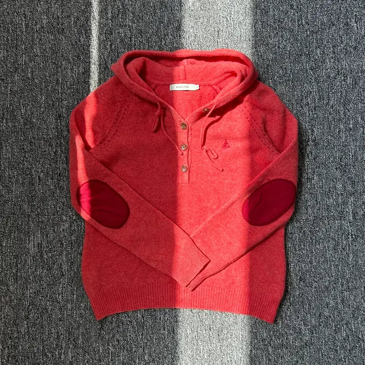 [BUNJANG] Beanpole Arm Patch Hoodie Knit / 빈폴 암패치 후드 니트